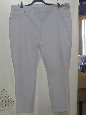 Tribal Jeans Audrey Mid Rise Ankle Jeggings Pull On White Size 22, NWT     X330